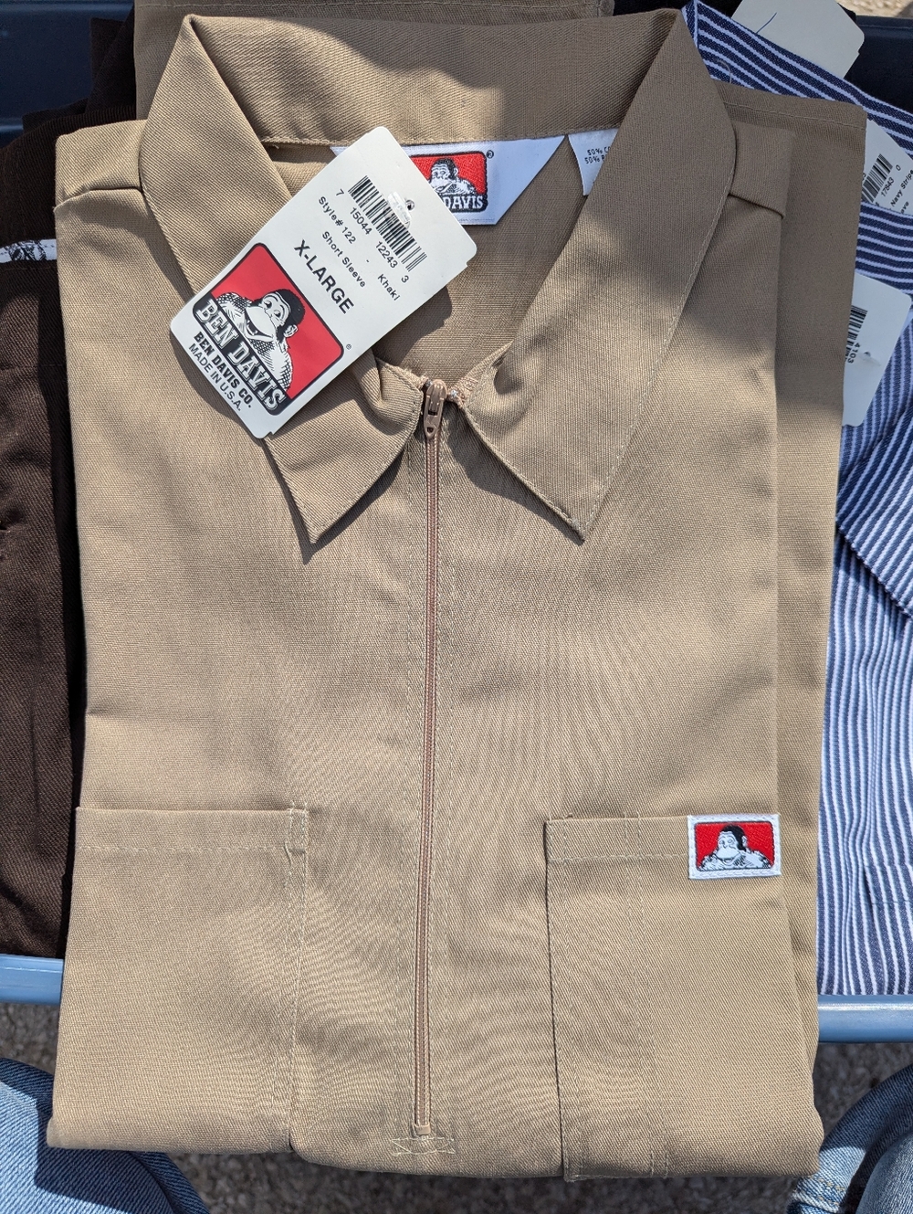 Ben Davis Khaki Railroad 1/2 Zip Shirt, NWT